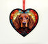 Cocker Spaniel (Working) Chocolate Stained Glass Effect Heart Suncatcher
